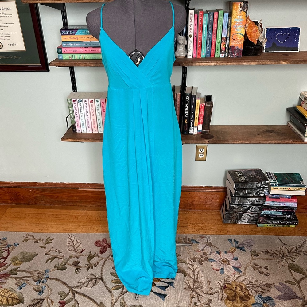 Blue silk gown